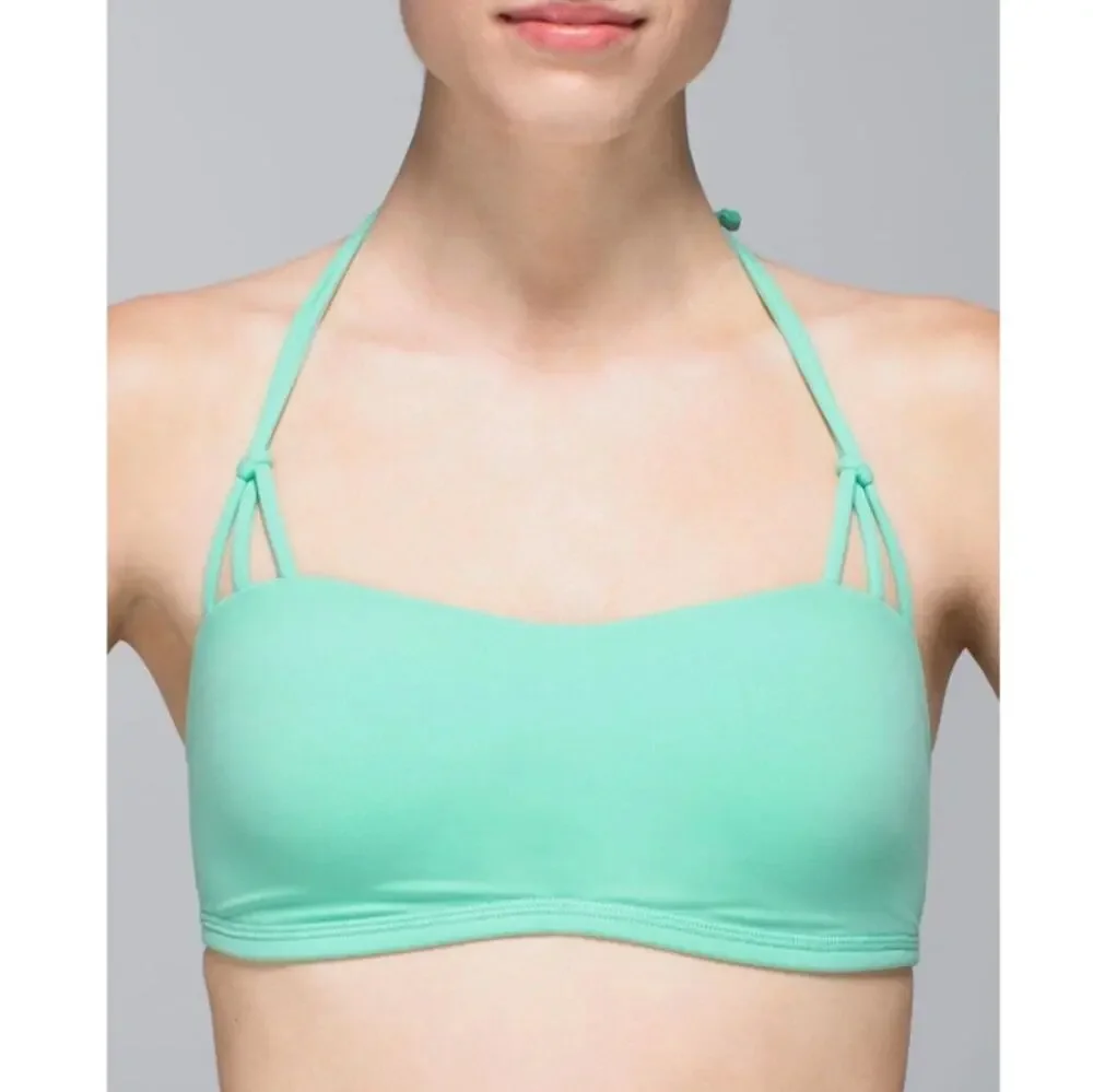 Lululemon Women's Opal Cadet Blue Alight Halter Tie Bra Size 6